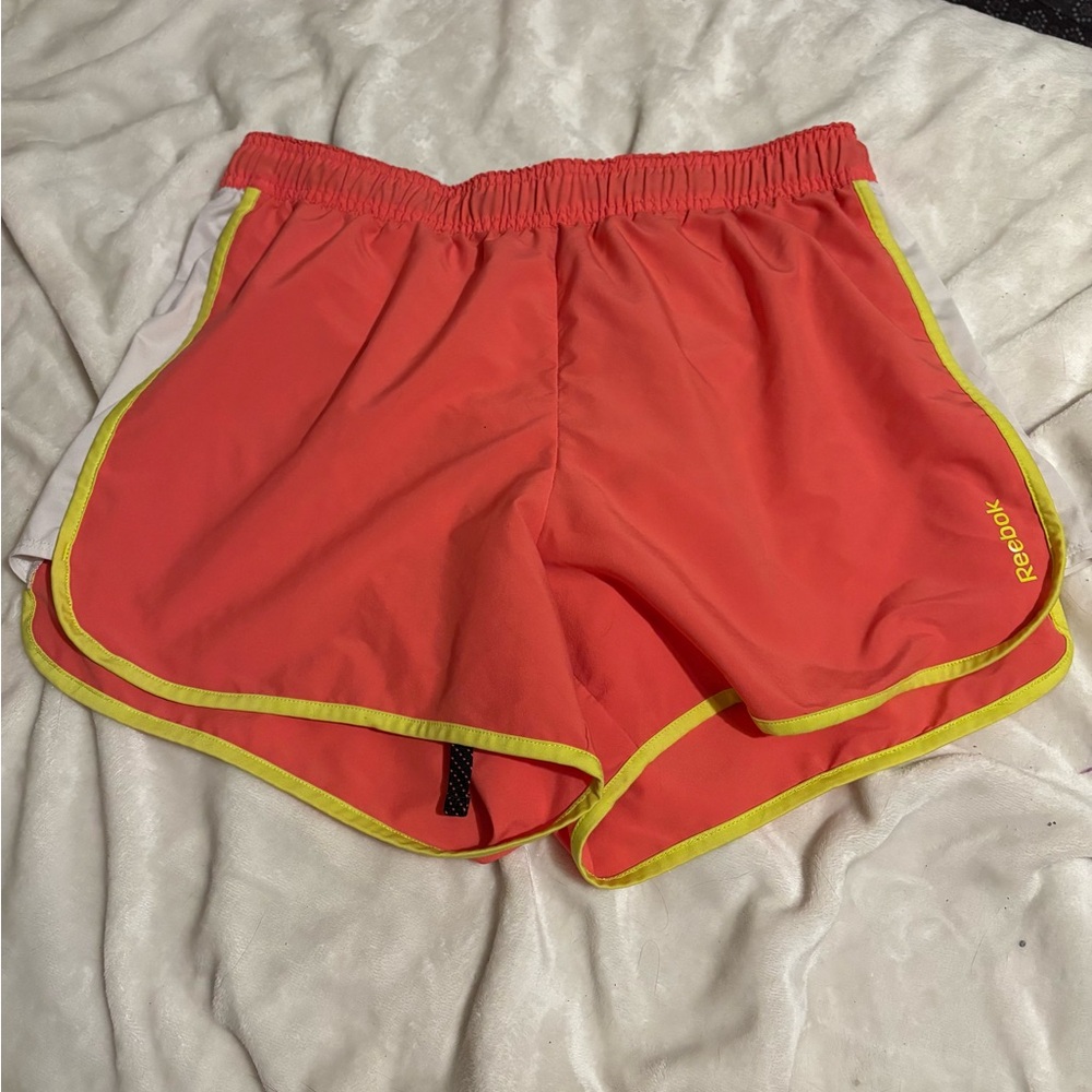 Reebok Women's Coral Athletic Shorts with Yellow Trim